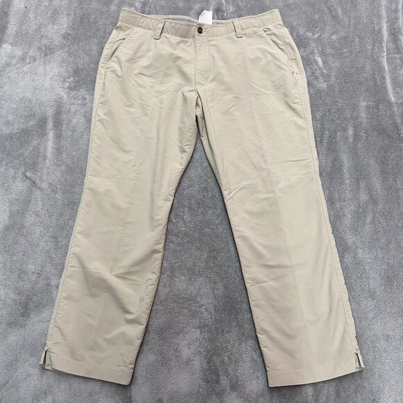 Under Armour Men 40x30 (Fits 38x29) Tan‎ Khaki Color Golf Pants Straight - Picture 1 of 14
